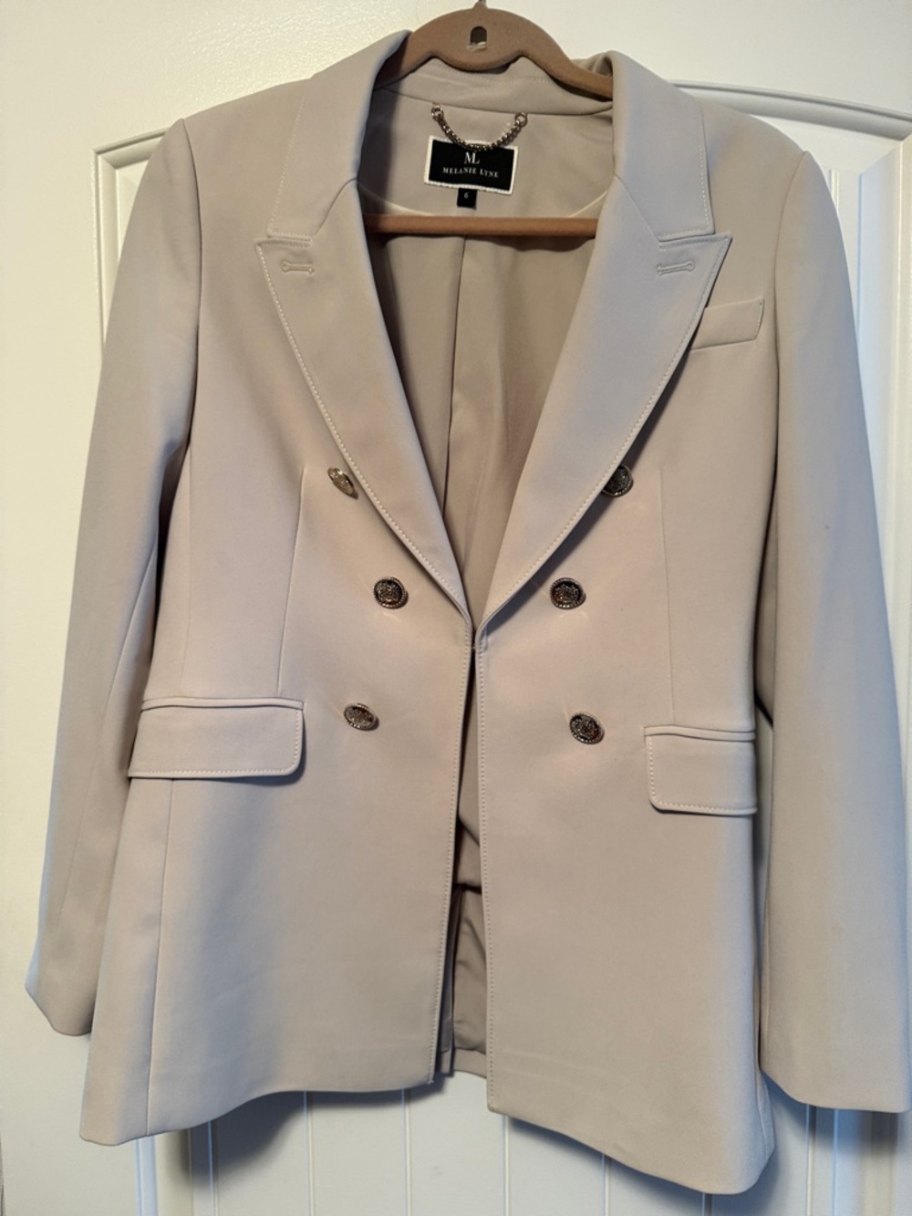 Marella Double-Breasted Blazer in Light Beige